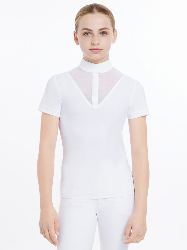 Young Rider Eva Short Sleeve Show Shirt White