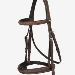 Stitched Hunter Bridle with Laced Reins Havana/Silver
