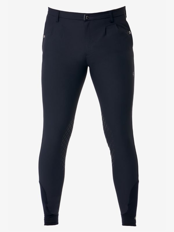 Mens Elite Classic Pleated Breeches Navy