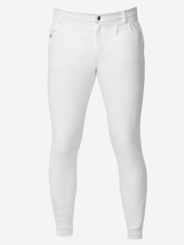 Mens Elite Classic Pleated Breeches White