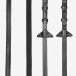 Rubber Half lined Reins Black/Silver