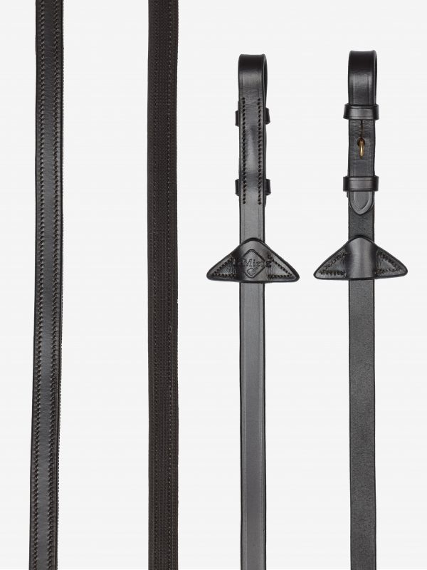 Rubber Half lined Reins Brown/Brass