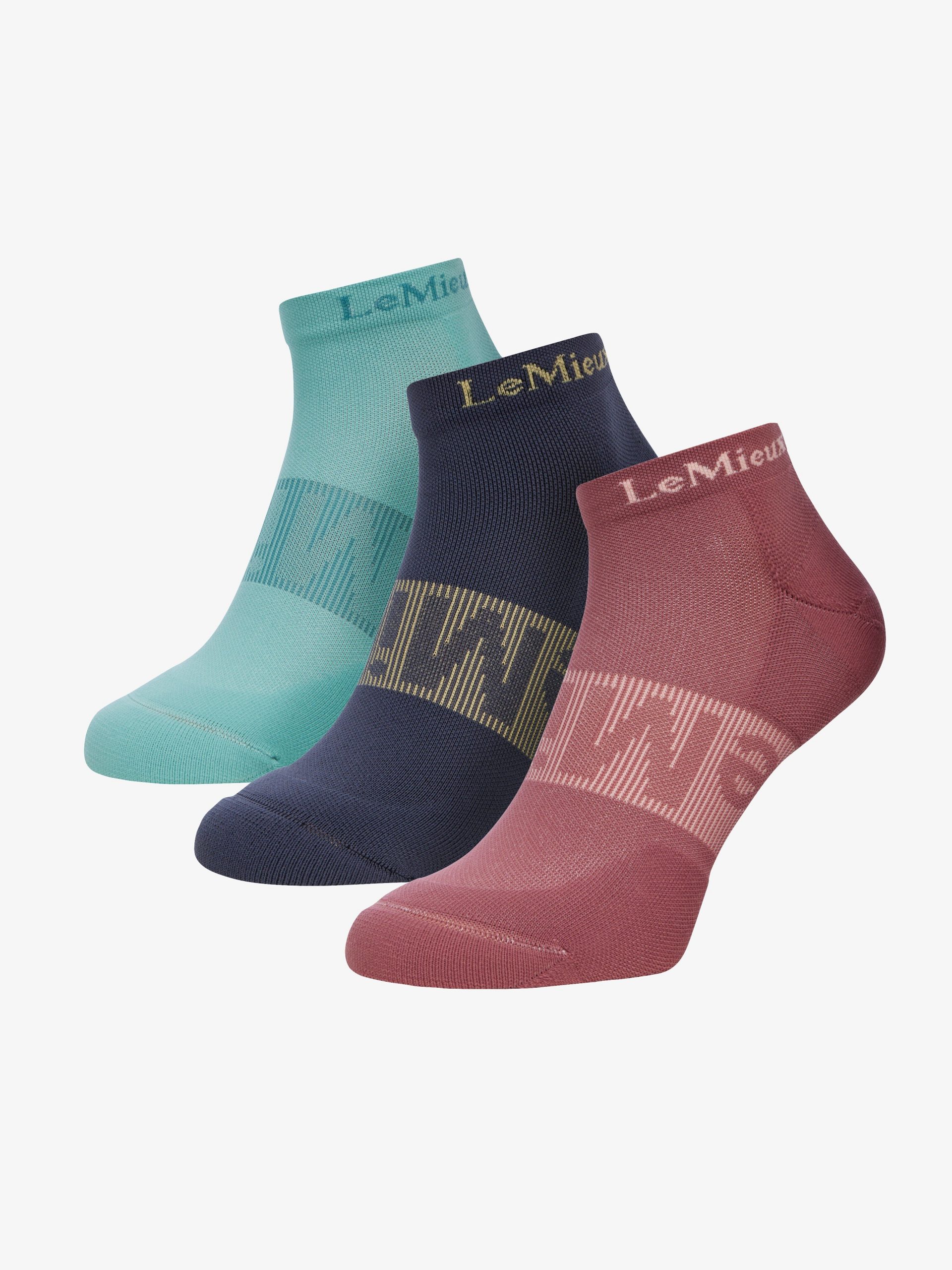 Trainer Socks 3 Pack Rosewood/Dusk/Aqua